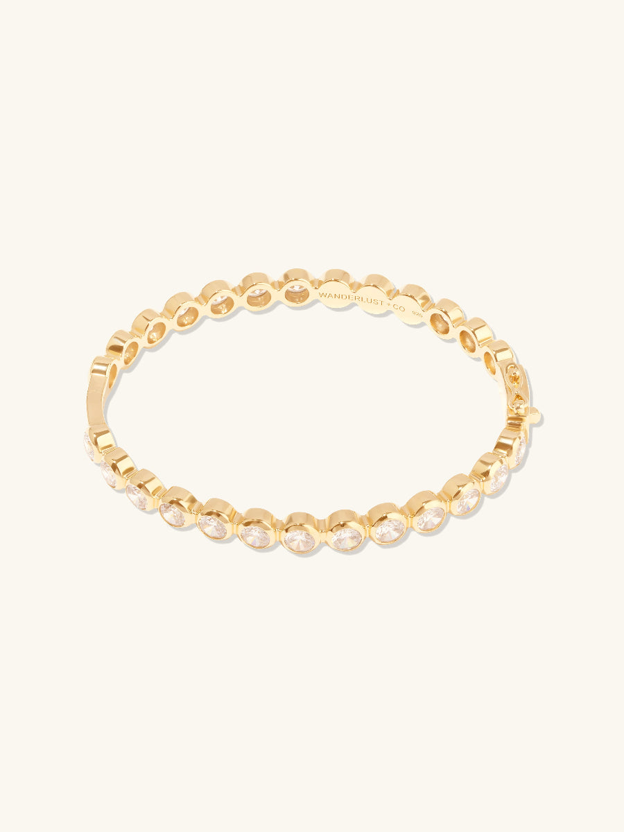 Brilliant Bezel Circle 14K Gold Vermeil Bangle | Wanderlust + Co