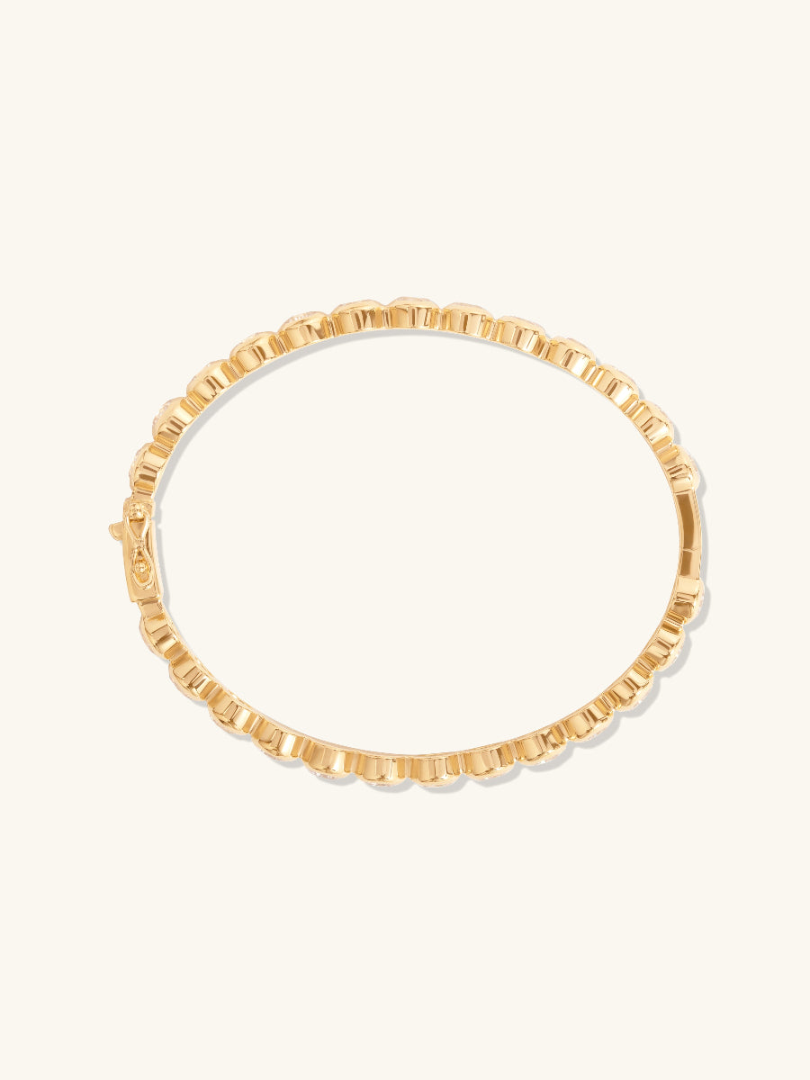 Brilliant Bezel Circle 14K Gold Vermeil Bangle | Wanderlust + Co