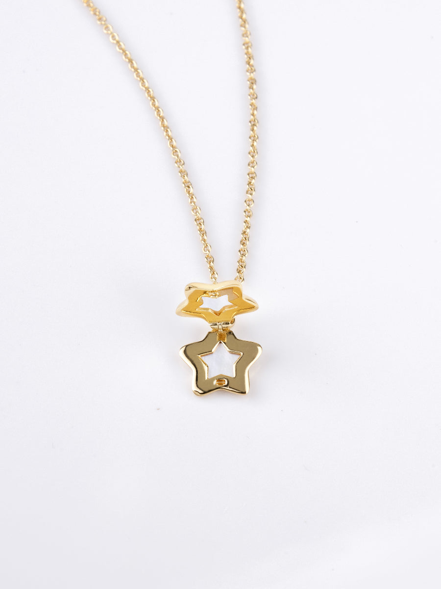 Star Pearl & Gold Locket Necklace | Wanderlust + Co