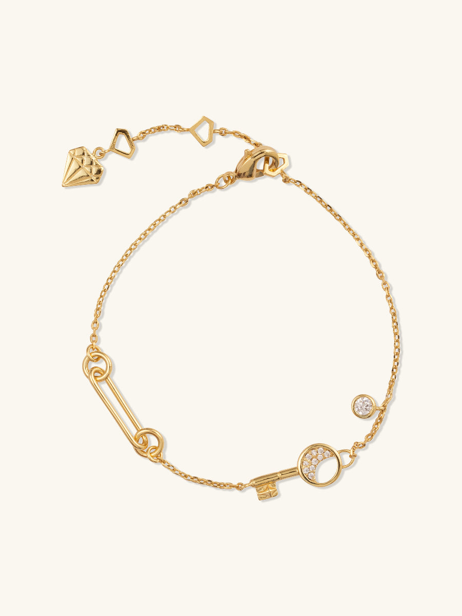 Crescent Key Gold Bracelet | Wanderlust + Co