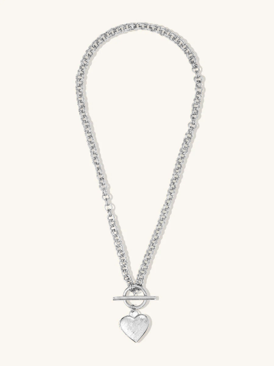 Honor Heart Mantra Silver Locket Necklace | Wanderlust + Co