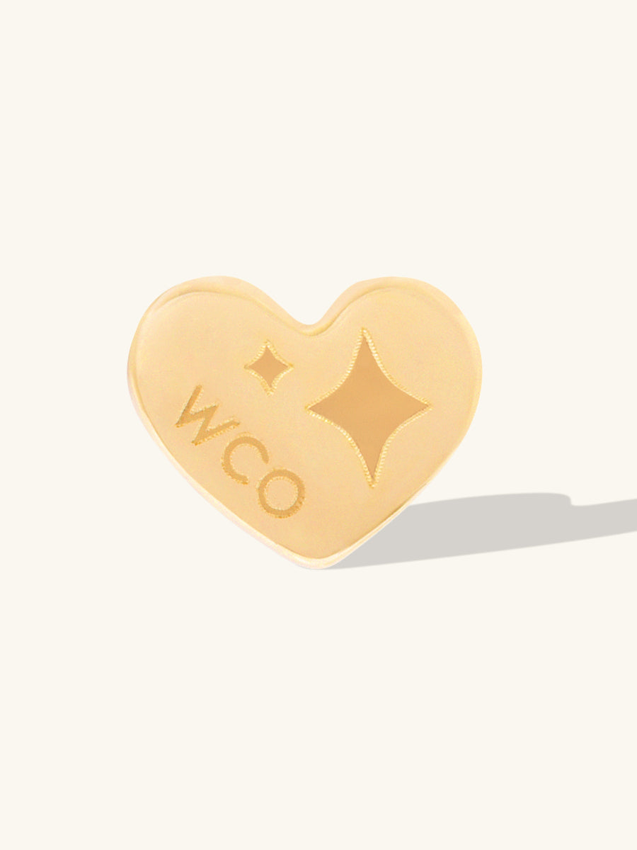 Heart 14K Solid Gold Flat Back Earring Post | Wanderlust + Co