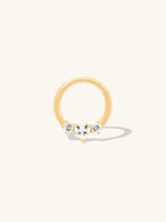 Heart Sapphire 14K Solid Gold Clicker Hoop Earring