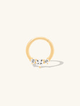 Heart Sapphire 14K Solid Gold Clicker Hoop Earring | Wanderlust + Co