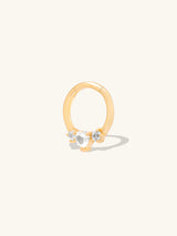 Heart Sapphire 14K Solid Gold Clicker Hoop Earring | Wanderlust + Co