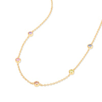 Multi Color Brilliant Bezel 14k Gold Vermeil Necklace | Wanderlust + Co
