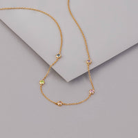 Multi Color Brilliant Bezel 14k Gold Vermeil Necklace | Wanderlust + Co