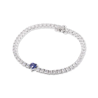 Pave 925 Sterling Silver Heart Tanzanite Tennis Bracelet | Wanderlust + Co