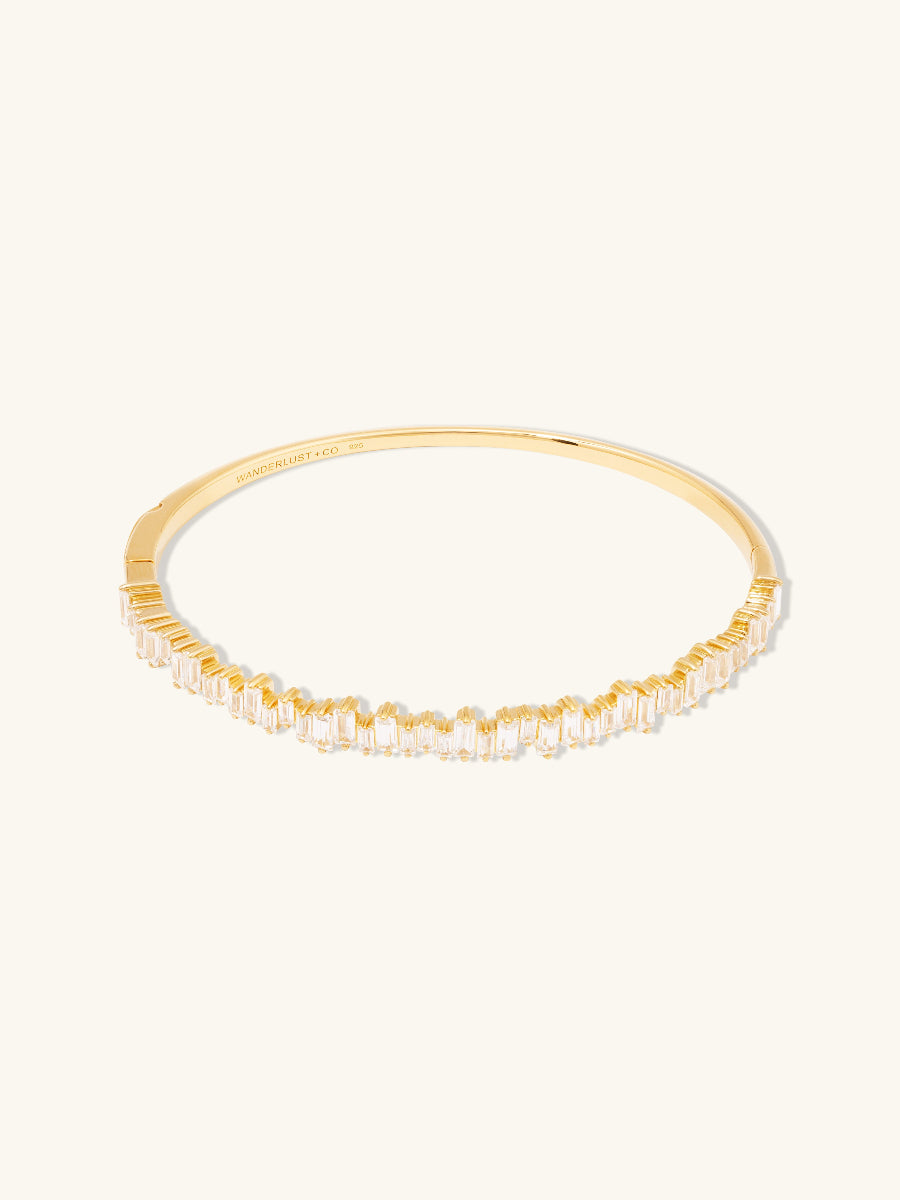 Jagged Baguette 14K Gold Vermeil Bangle | Wanderlust + Co