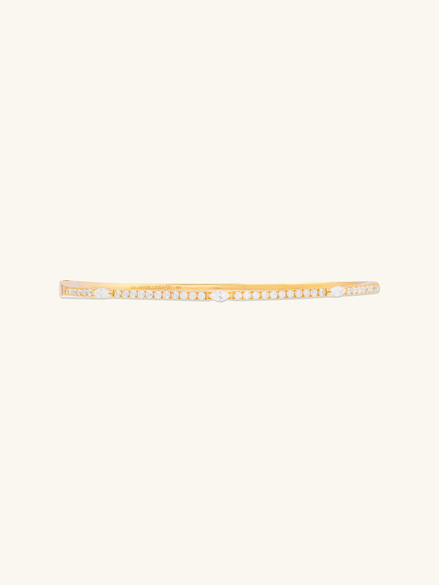 Marquise Pave 14K Gold Vermeil Tennis Bangle | Wanderlust + Co