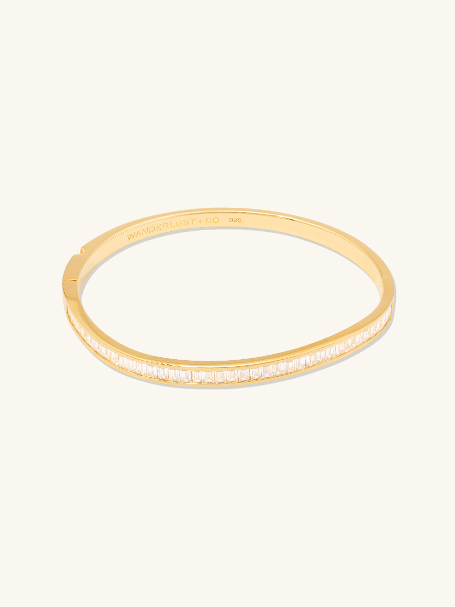 Wave Baguette 14K Gold Vermeil Bangle | Wanderlust + Co