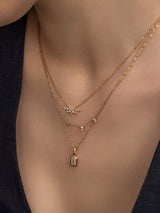 Heirloom Bezel Emerald Diamond 14K Solid Gold Pendant | Wanderlust + Co