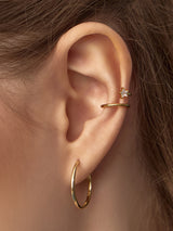 Eternity 14K Solid Gold 17mm Huggie Earrings | Wanderlust + Co