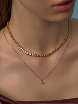 Heart Bezel 14k Gold Vermeil Tennis Necklace | Wanderlust + Co
