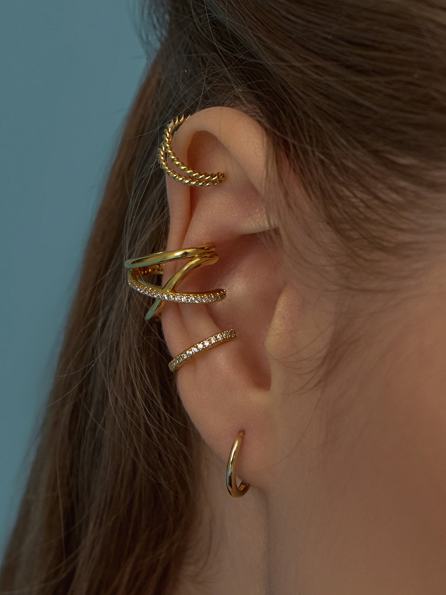 Eternity 14K Solid Gold 10mm Huggie Earrings | Wanderlust + Co