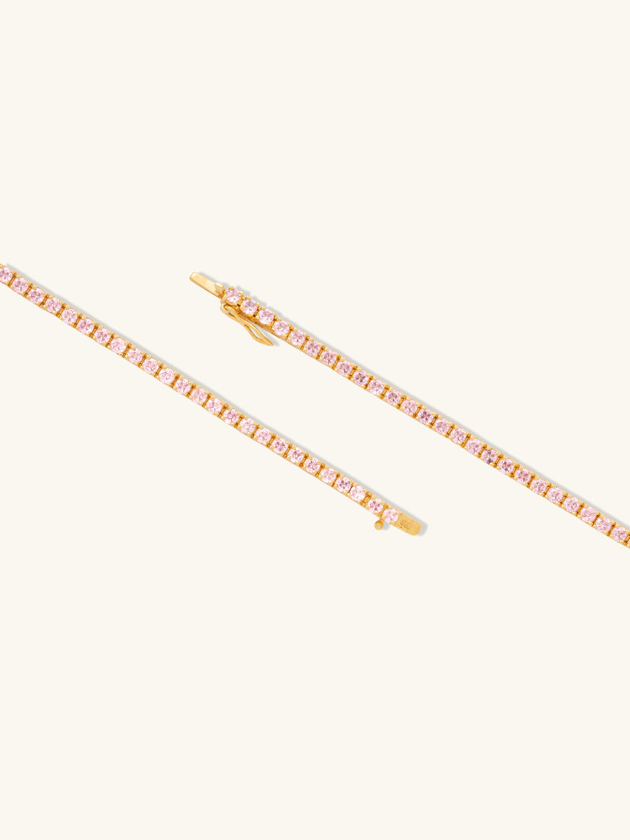 Pave 14K Gold Vermeil Blush Tennis Bracelet | Wanderlust + Co