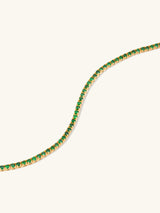 Pave 14K Gold Vermeil Emerald Tennis Bracelet | Wanderlust + Co