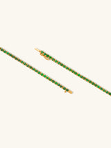 Pave 14K Gold Vermeil Emerald Tennis Bracelet | Wanderlust + Co