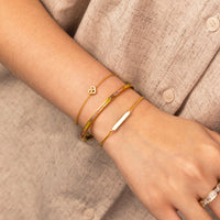 Rainbow Baguette 14K Gold Vermeil Bangle | Wanderlust + Co