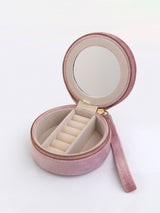 Essential Circle Velvet Blush Jewelry Case