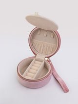 Essential Circle Velvet Blush Jewelry Case