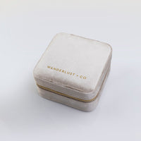 Essential Square Velvet Ivory Jewelry Case | Wanderlust + Co