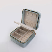 Essential Square Velvet Sage Jewelry Case | Wanderlust + Co