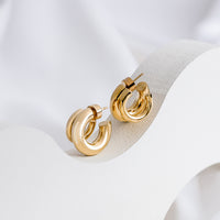 Hailey Double Nano Hoop 9mm Gold Earrings | Wanderlust + Co