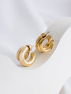 Hailey Double Nano Hoop 9mm Gold Earrings
