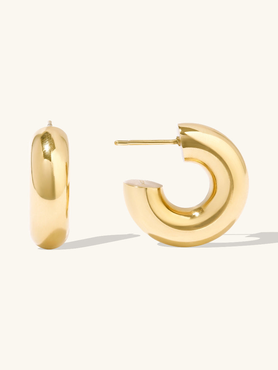 Hailey Nano Hoop 9mm Gold Earrings | Wanderlust + Co