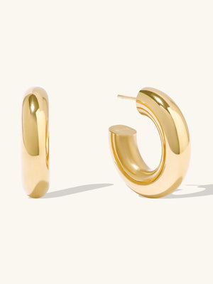 Hailey Petite Hoop 11mm Gold Earrings | Wanderlust + Co