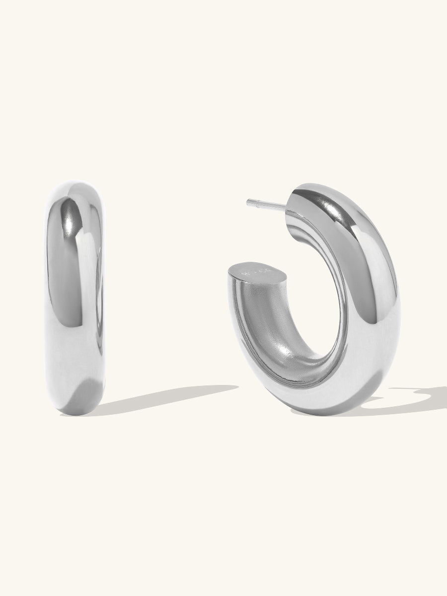 Hailey Petite Hoop 11mm Silver Earrings | Wanderlust + Co