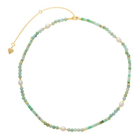 Amazonite Jade & Pearl Gold Necklace | Wanderlust + Co