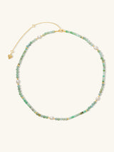 Amazonite Jade & Pearl Gold Necklace | Wanderlust + Co