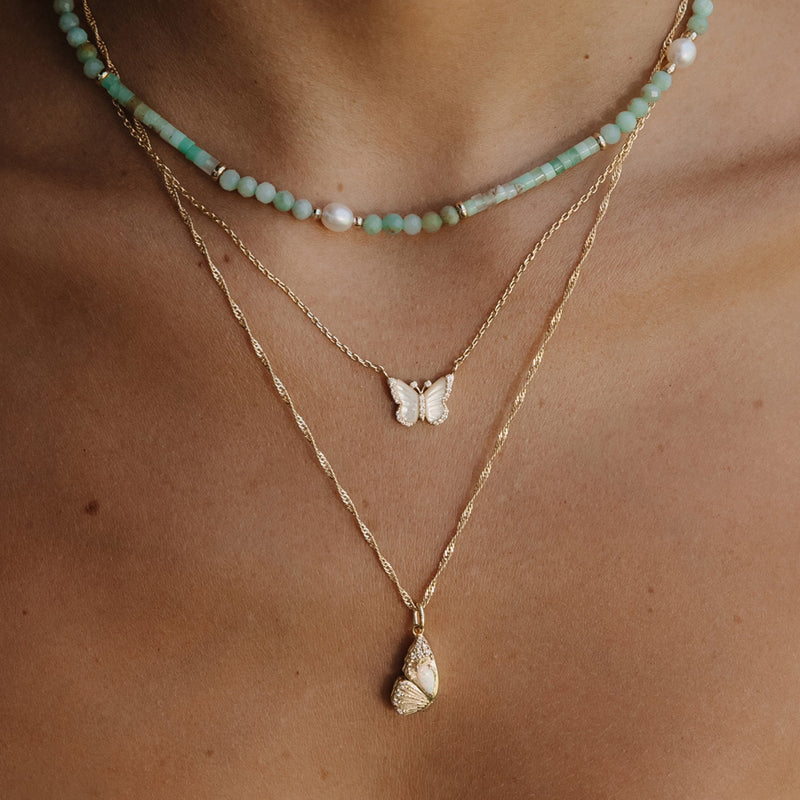 Opal locket necklace sales