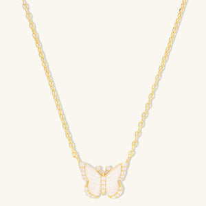 Butterfly Pearl & Gold Necklace | Wanderlust + Co