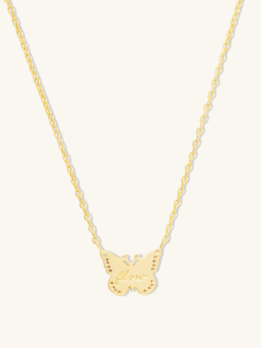 Butterfly Pearl & Gold Necklace | Wanderlust + Co