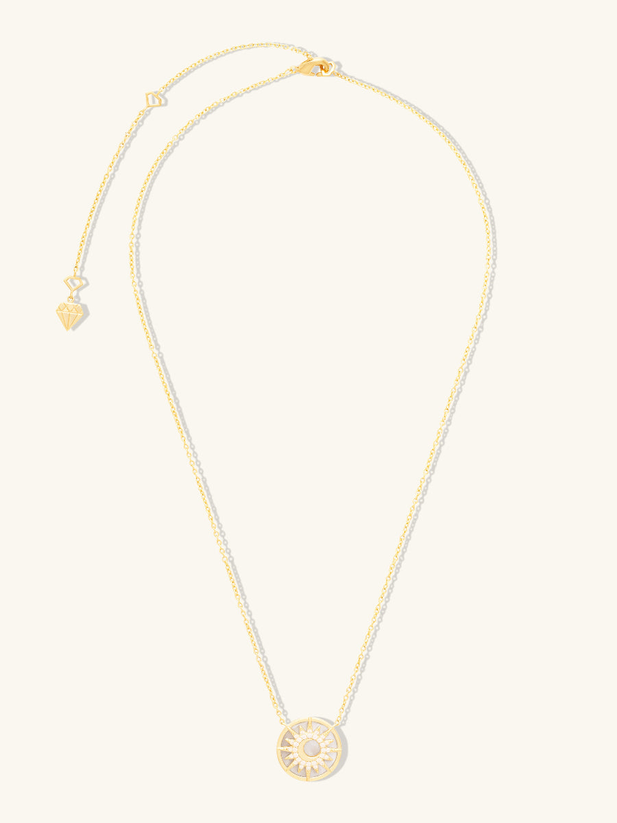Sunlit Crescent Pearl & Gold Necklace | Wanderlust + Co