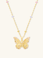 Butterfly Rainbow & Gold Necklace