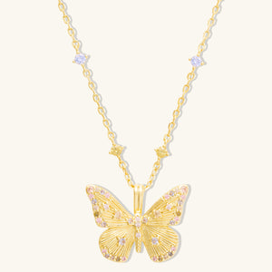 Butterfly Rainbow & Gold Necklace | Wanderlust + Co