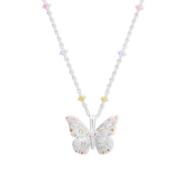 Butterfly Rainbow & Silver Necklace