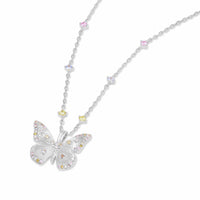 Butterfly Rainbow & Silver Necklace