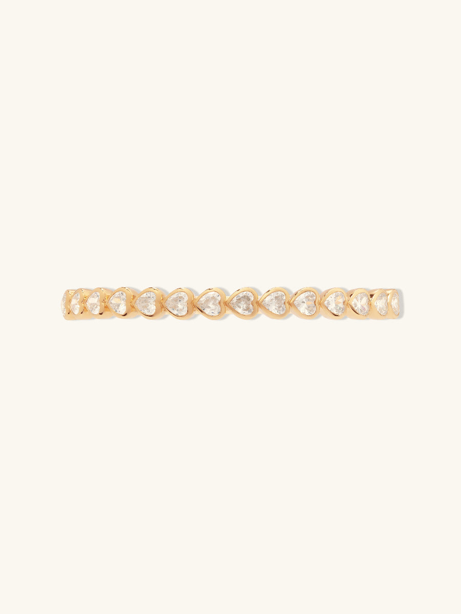 Heart Bezel 14K Gold Vermeil Bangle | Wanderlust + Co