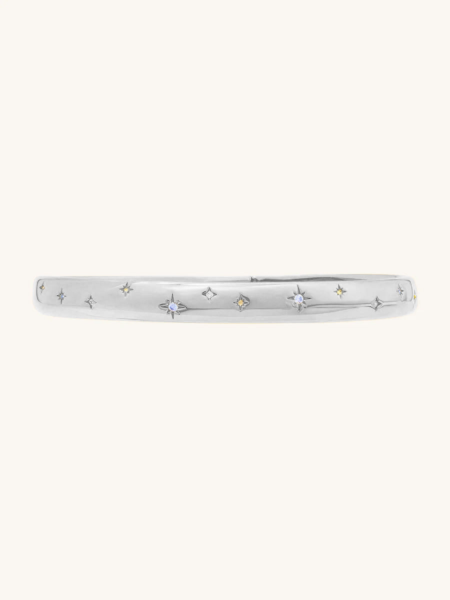 Midnight Hour Silver Bangle | Wanderlust + Co 