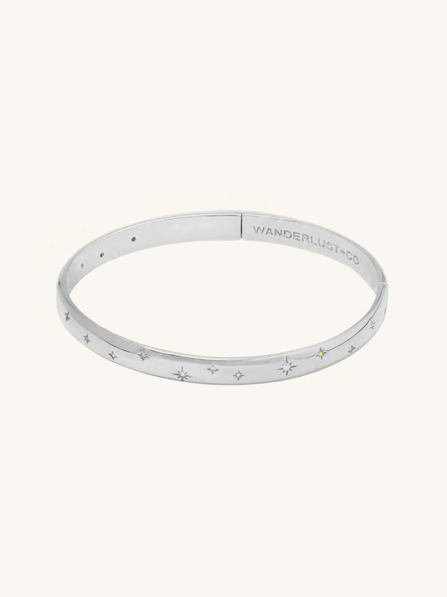 Midnight Hour Silver Bangle | Wanderlust + Co 
