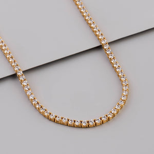 Pave 18K Gold Vermeil Tennis Necklace