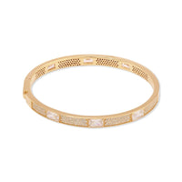 Pave Baguette 14K Gold Vermeil Bangle