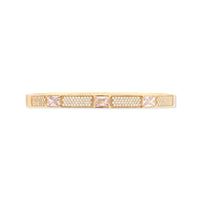 Pave Baguette 14K Gold Vermeil Bangle