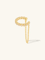 Pave Drop Chain Gold Ear Cuff