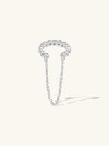Pave Drop Chain Silver Ear Cuff | Wanderlust + Co